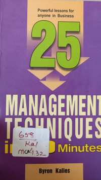 Image of 25 Management Techniques In 90 Minutes