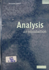 Image of Analysis An Introduction