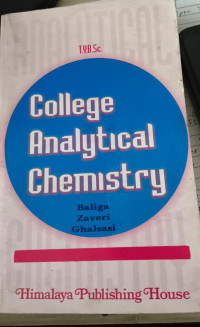 Image of College analytical chemistry : TYBSc
