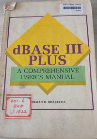 Image of dBase 3 Plus A Comprehensive User's Manual
