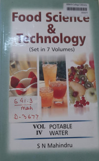Image of Food Science & Technology: Potable Water Vol-4 (Set in 7 Volumes)