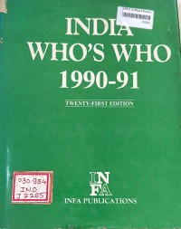 Image of India Who's Who 1990-91