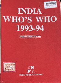 Image of India Who's Who 1993-94
