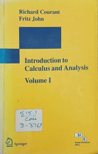 Image of Introduction to calculus and Analysis Volume I