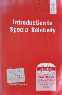 Image of Introduction To Special Relativity