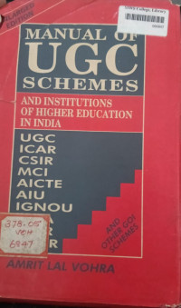 Image of Manual Of UGC Schemes