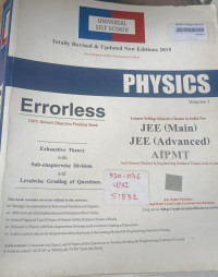 Image of Physics Erroless Objective Practice Book Vol - 1