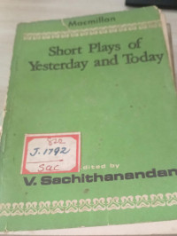 Image of Short Plays Of Yesterday And Today