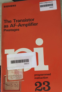 Image of The Transistor As AF-Amplifier Prestages