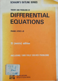 Image of Theory and Problems of Differential Equations
