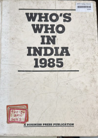 Image of Who's Who In India 1985